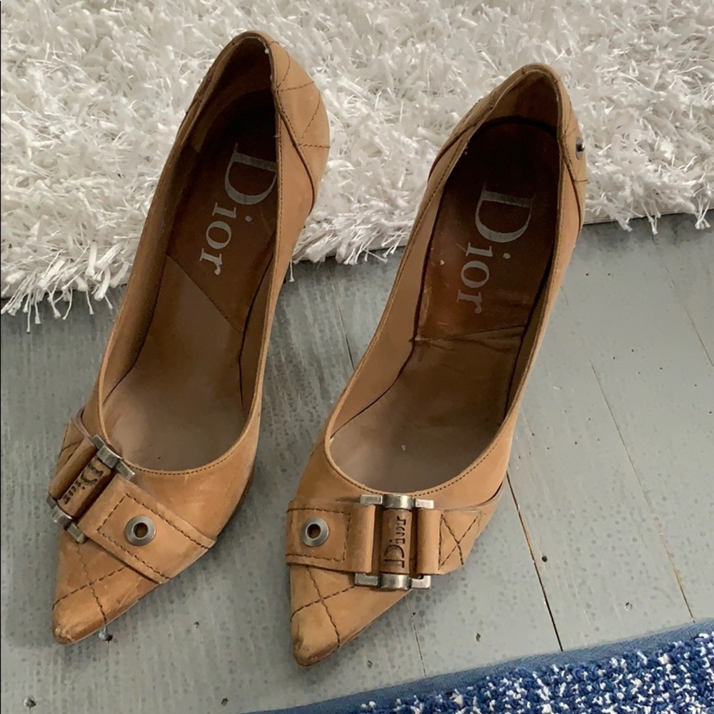 Christian Dior tan suede pumps size 37.5
